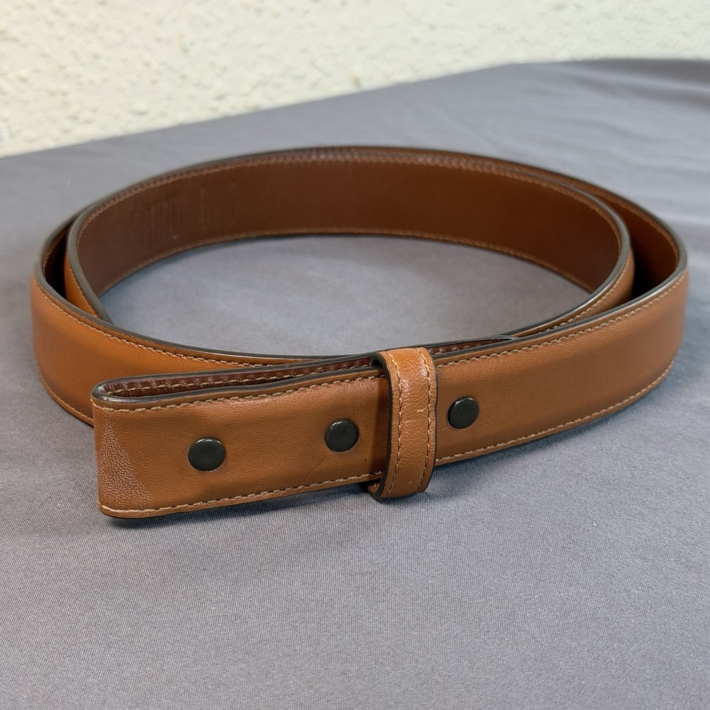 Ben Silver Charleston Brown Leather Men's Belt With Snaps For Buckle Size 36